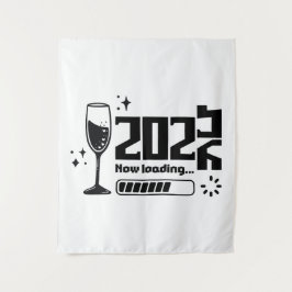 2026 Nieuwjaarslaadtypografie Wandkleed