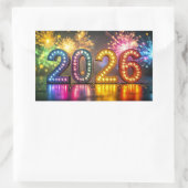2026, Nieuwjaarsviering, Rechthoekige Sticker (Tas)