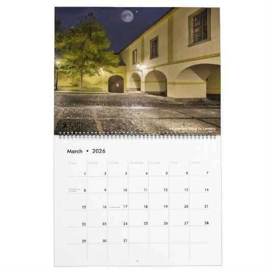 2026 Night Wandering Around Prague Castle Calendar Kalender (Mar 2026)