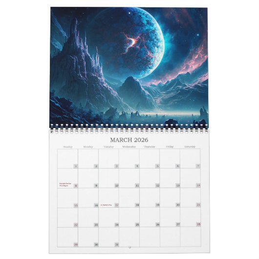 2026 Nightscapes 2 Surreal Space Landscape Art Kalender (Mar 2026)