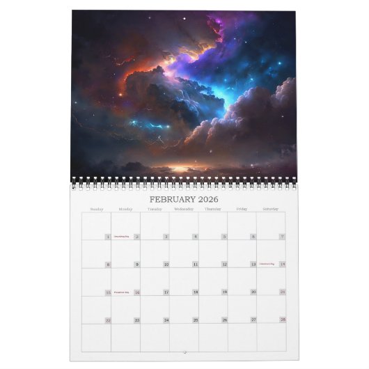 2026 Nightscapes 2 Surreal Space Landscape Art Kalender (Feb 2026)