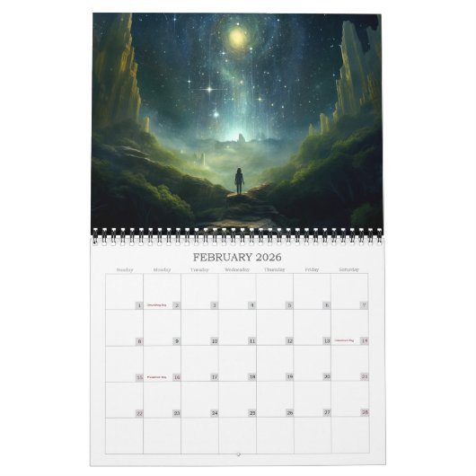 2026 Nightscapes 4 Surreal Space Landscape Art Kalender (Feb 2026)