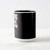 2026 No Excuses Tweekleurige Koffiemok (Center)