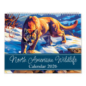 2026 North American Wildlife Twee pagina's groot Kalender (Hoes)