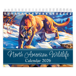 2026 North American Wildlife Twee pagina's klein Kalender