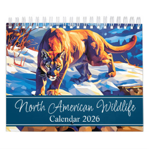 2026 North American Wildlife Twee pagina's klein Kalender