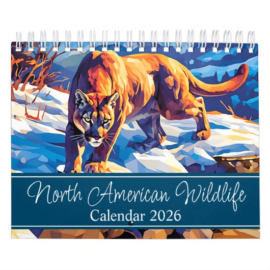 2026 North American Wildlife Twee pagina's klein Kalender (Hoes)