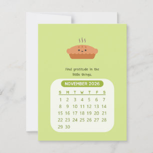 2026 November Maandelijkse Kawaii Motivatie Kalend Briefkaart