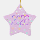 2026 number new year drawing cute pastel Ornament (Achterkant)