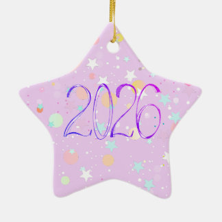 2026 number new year drawing cute pastel Ornament