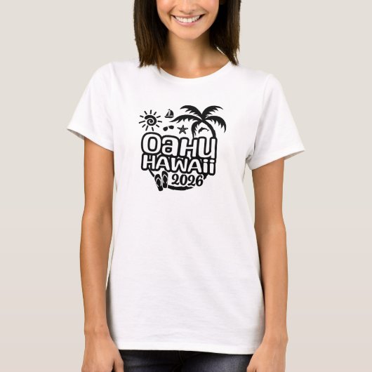 2026 Oahu, Hawaii Vacation or Trip T-shirt (Voorkant)