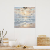2026 Oceaan-Geïnspireerde Jaarkalender  Poster (Keuken)