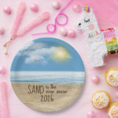 2026 Ocean Beach With Seagull  Papieren Bordje (Feest)