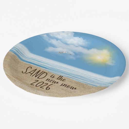 2026 Ocean Beach With Seagull  Papieren Bordje (Gekanteld)