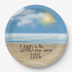 2026 Oceanstrand Met Meeuw Papieren Bordje