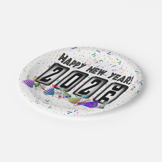 2026 Odometer Nieuwjaarsfeest Papieren Bordje (Gekanteld)