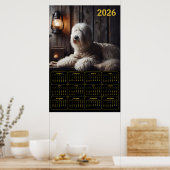 2026 Old English Sheepdog Calendar Poster (Keuken)