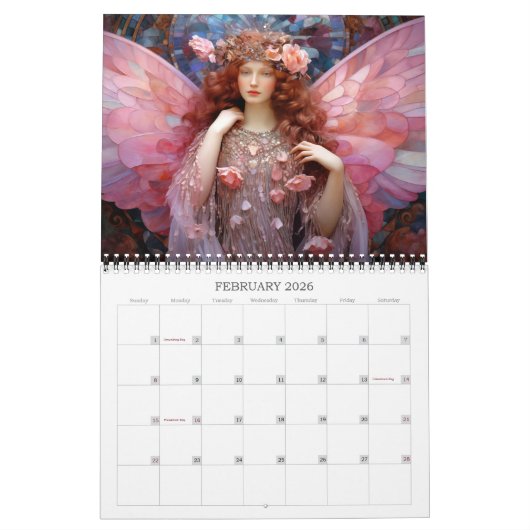 2026 op Painted Wings Fairies Angels Fantasy Art Kalender (Feb 2026)