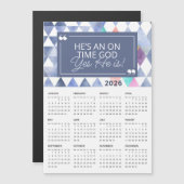 2026 op tijd God Christelijke Quote Magnetische Ka (Voorkant / Achterkant)