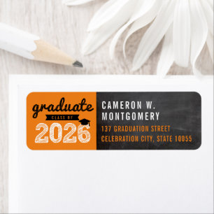 2026 Oranje Vet Sketch Schoolbord Adres Etiket