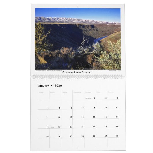 2026 Oregon High Desert Calendar Kalender (Jan 2026)
