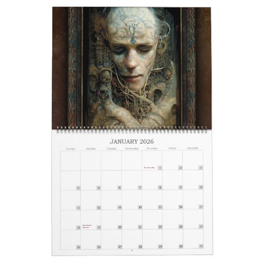 2026 Organisms 2 Surreal Dark Sci-Fi Kalender (Jan 2026)
