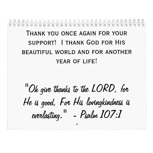 2026 Original Art Calendar Kalender (Achterkant)