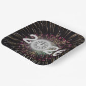 2026 Oud en Nieuw Maan en klok Papieren Bordje (Gebogen)