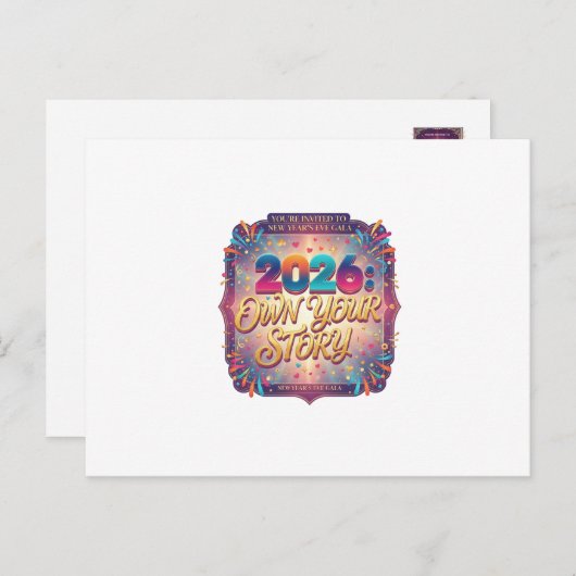 2026: Own Your Story Invitations Uitnodiging Briefkaart (Voorkant / Achterkant)