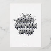 2026: Own Your Story - The Empowerment Slogan Folie Uitnodiging (Achterkant)