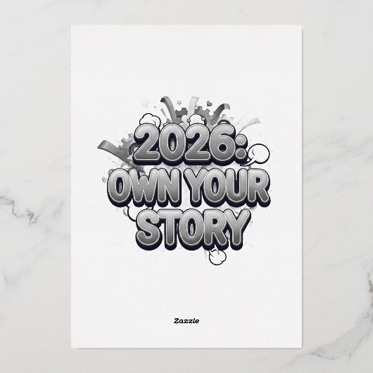 2026: Own Your Story - The Empowerment Slogan Folie Uitnodiging (Achterkant)