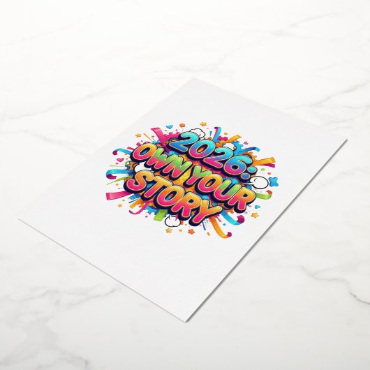 2026: Own Your Story - The Empowerment Slogan Folie Uitnodiging (Gedraaid)