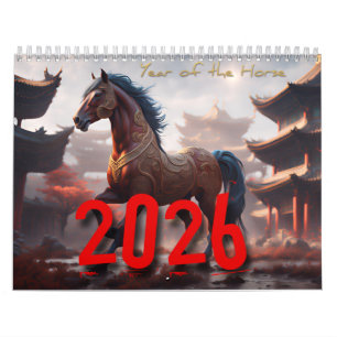 2026 Paardenjaar Chinese Dierenriem Dieren door IA Kalender
