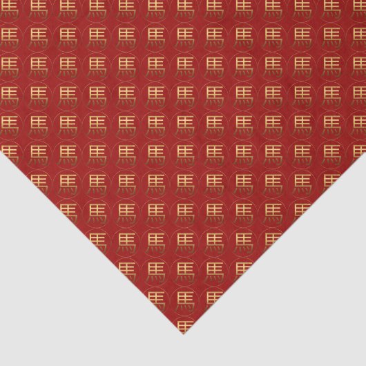 2026 Paardenjaar Goud reliëfeffect Weefselpapier Tissuepapier (Detail)