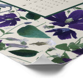 2026 Paarse Clematis Bloemen Muurkalender Poster (Hoek)