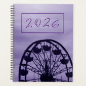 "2026" Paarse Reuzenrad Silhouet Planner (Voorkant)