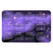 2026 Paarse Ruimte Galaxy Kalender Magneet (Horizontaal)