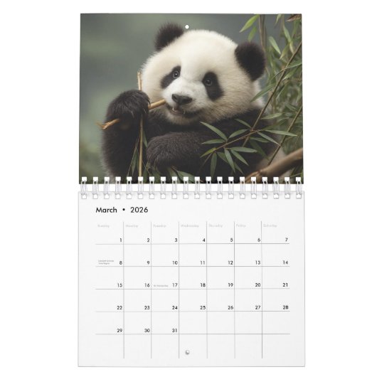 2026 Panda Calendar Kalender (Mar 2026)