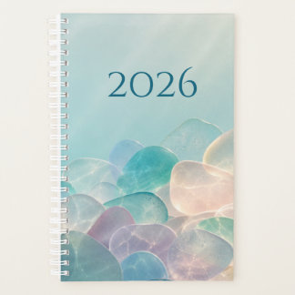 2026 Pastel Zee Glas Aqua Kust Esthetiek Hardcover Planner