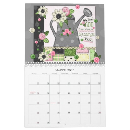 2026 Patchwork Meadow Scripture Calendar Kalender (Mar 2026)