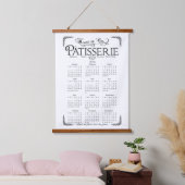 2026 Patisserie wall Calendar, Black and white Hangend Wandkleed (Slaapkamer)