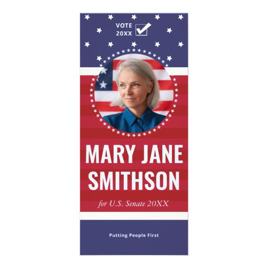 2026 Patriottische Amerikaanse vlag Custom politie Reclamekaart (Voorkant)