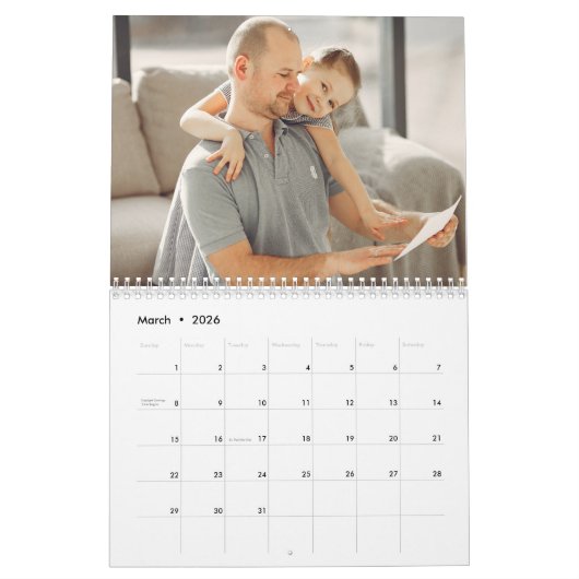 2026 Personalized Family Simple Minimalist  Kalender (Mar 2026)