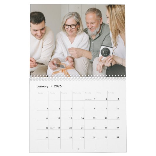2026 Personalized Family Simple Minimalist Kalender (Jan 2026)