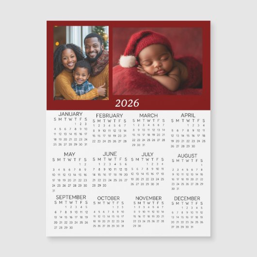 2026 Personalized Photos Mini Calendar (Voorkant)