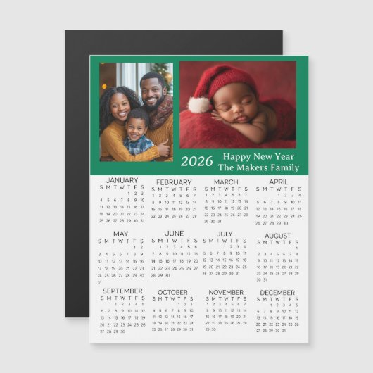 2026 Personalized Photos Mini Calendar (Voorkant / Achterkant)