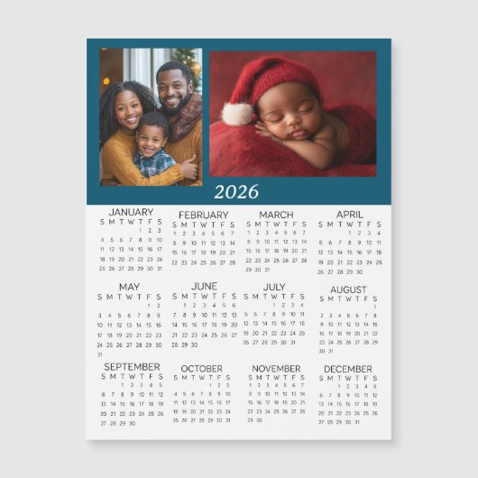 2026 Personalized Photos Mini Calendar (Voorkant)