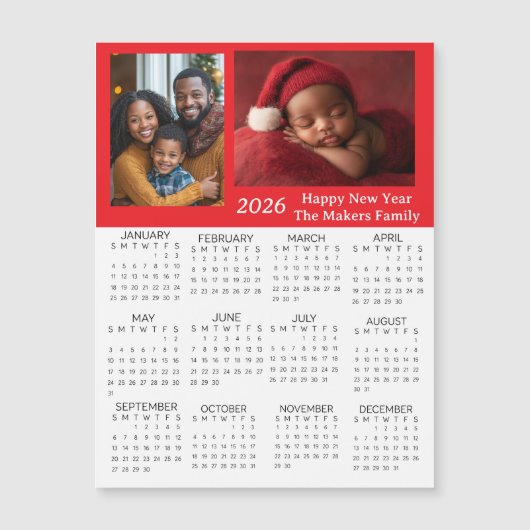 2026 Personalized Photos Mini Calendar (Voorkant)
