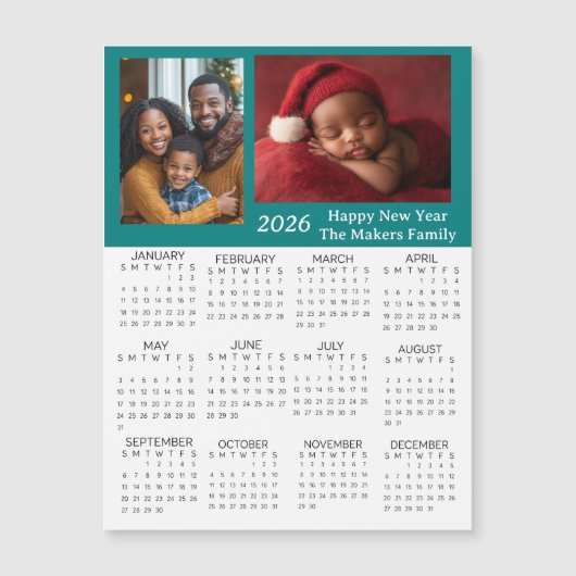 2026 Persoonlijke foto's mini kalender (Voorkant)