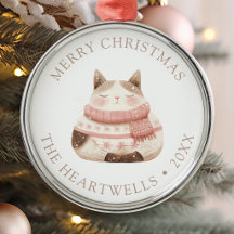 2026 Persoonlijke Waterverf Kat Prettig Kerstfeest